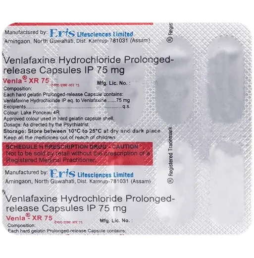 venla xr 75mg capsule 10's